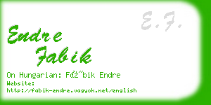 endre fabik business card